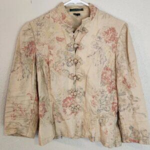 Vintage Lauren Ralph Lauren Floral Linen Jacket Size S